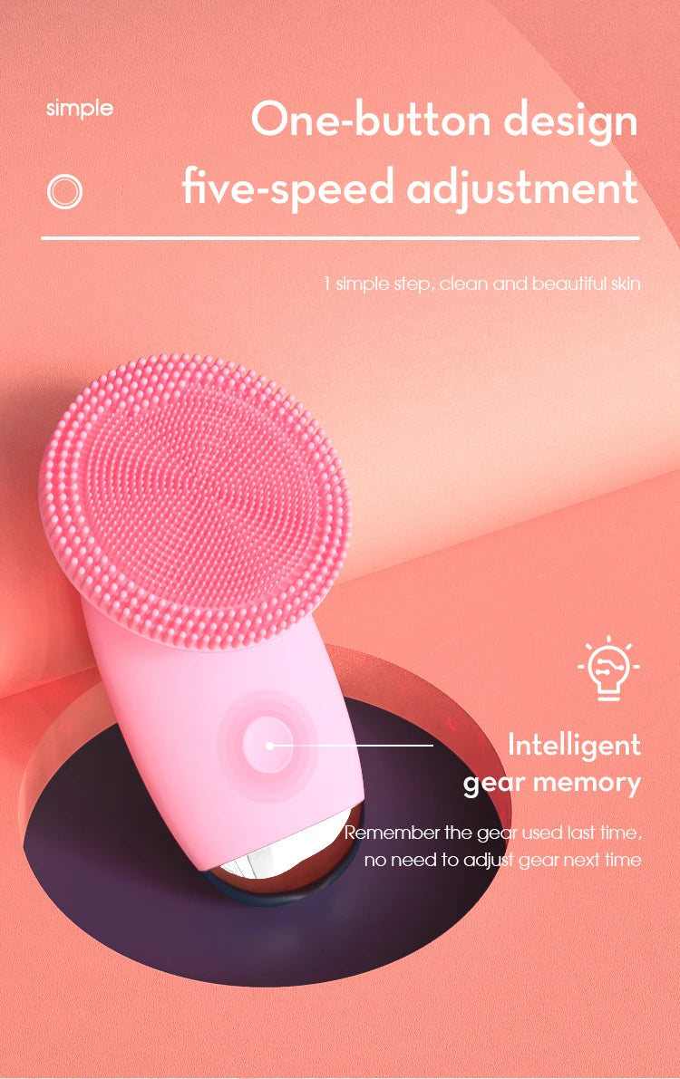 Electric Silicone Face Cleansing Brush for Deep Pore Exfoliation - 12