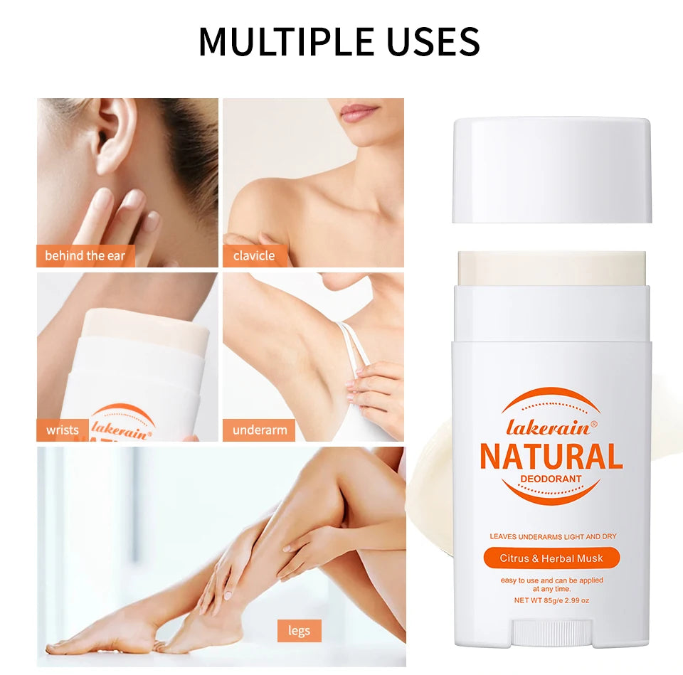Natural Long-Lasting Solid Deodorant Stick for Fresh Underarm Care
