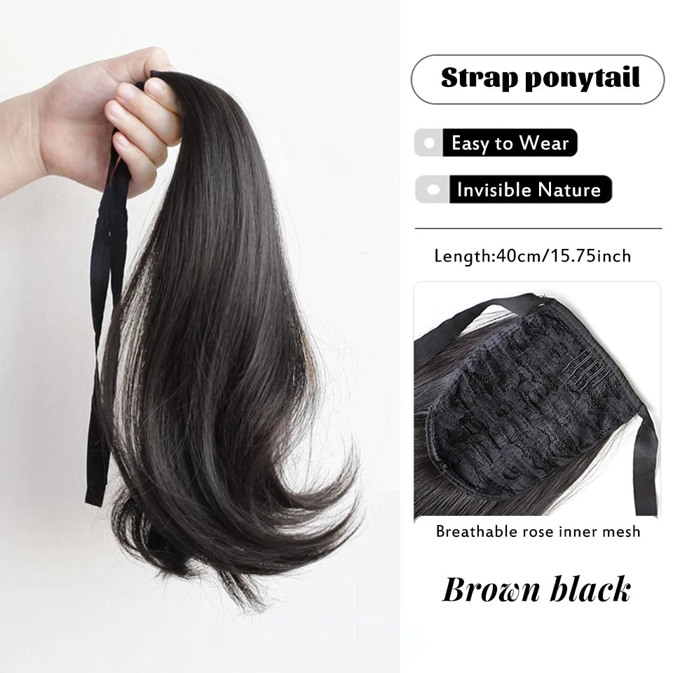 Long Straight Claw Clip Ponytail Extension for Instant Voluminous Hair - 24