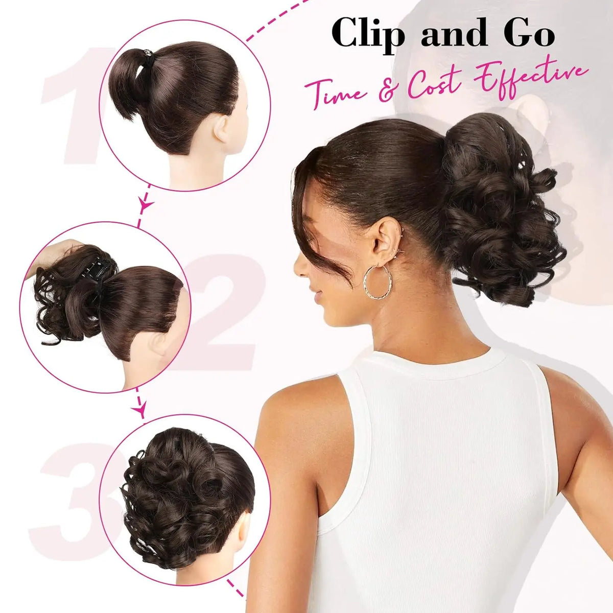 Short Curly Claw Clip Ponytail Hair Extension for Instant Volume