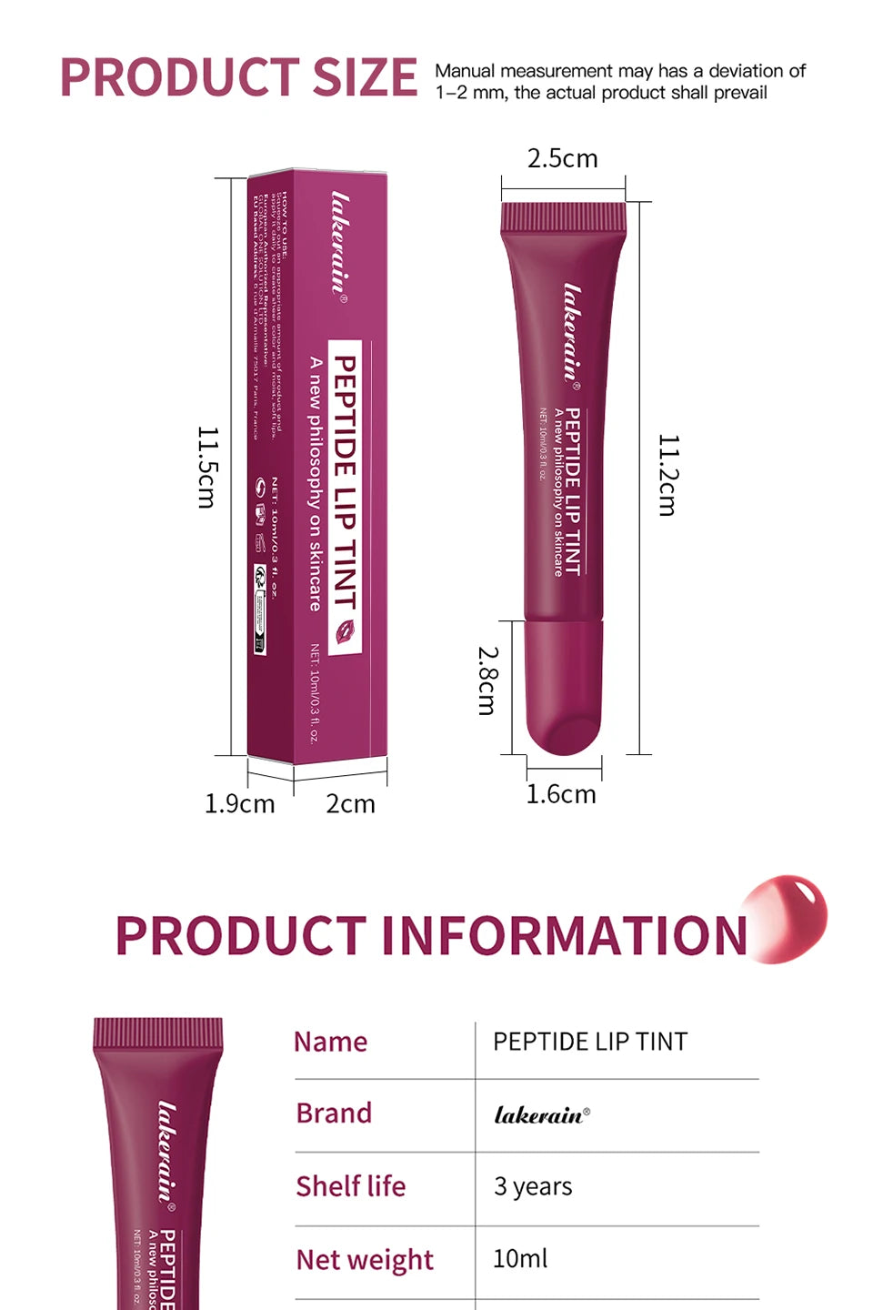 Peptide Moisturizing Lip Tint for Soft and Hydrated Lips - 15