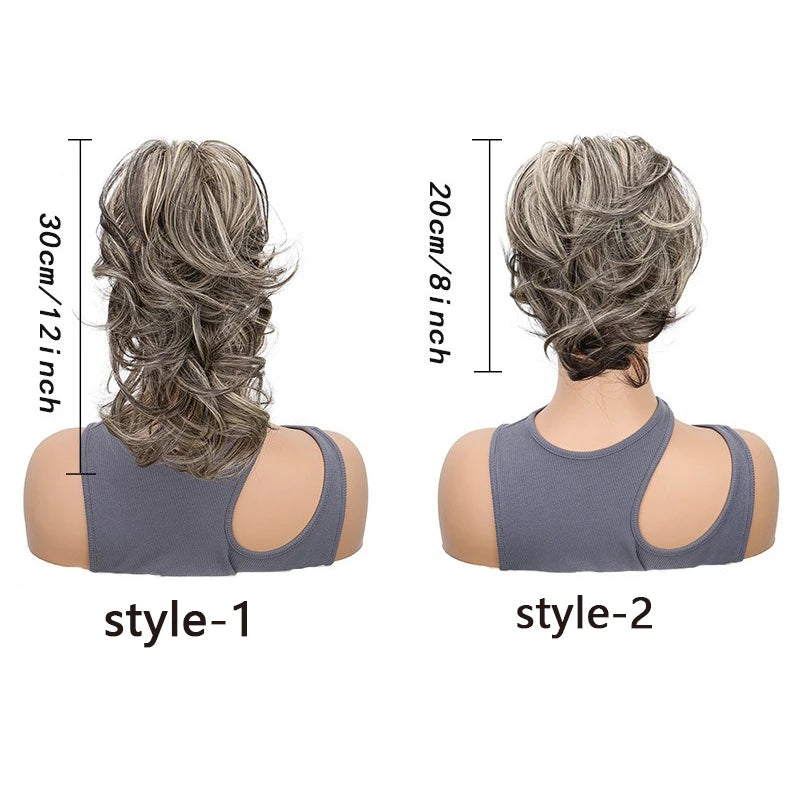 12-Inch Short Curly Claw Clip Ponytail Hair Extension - 2