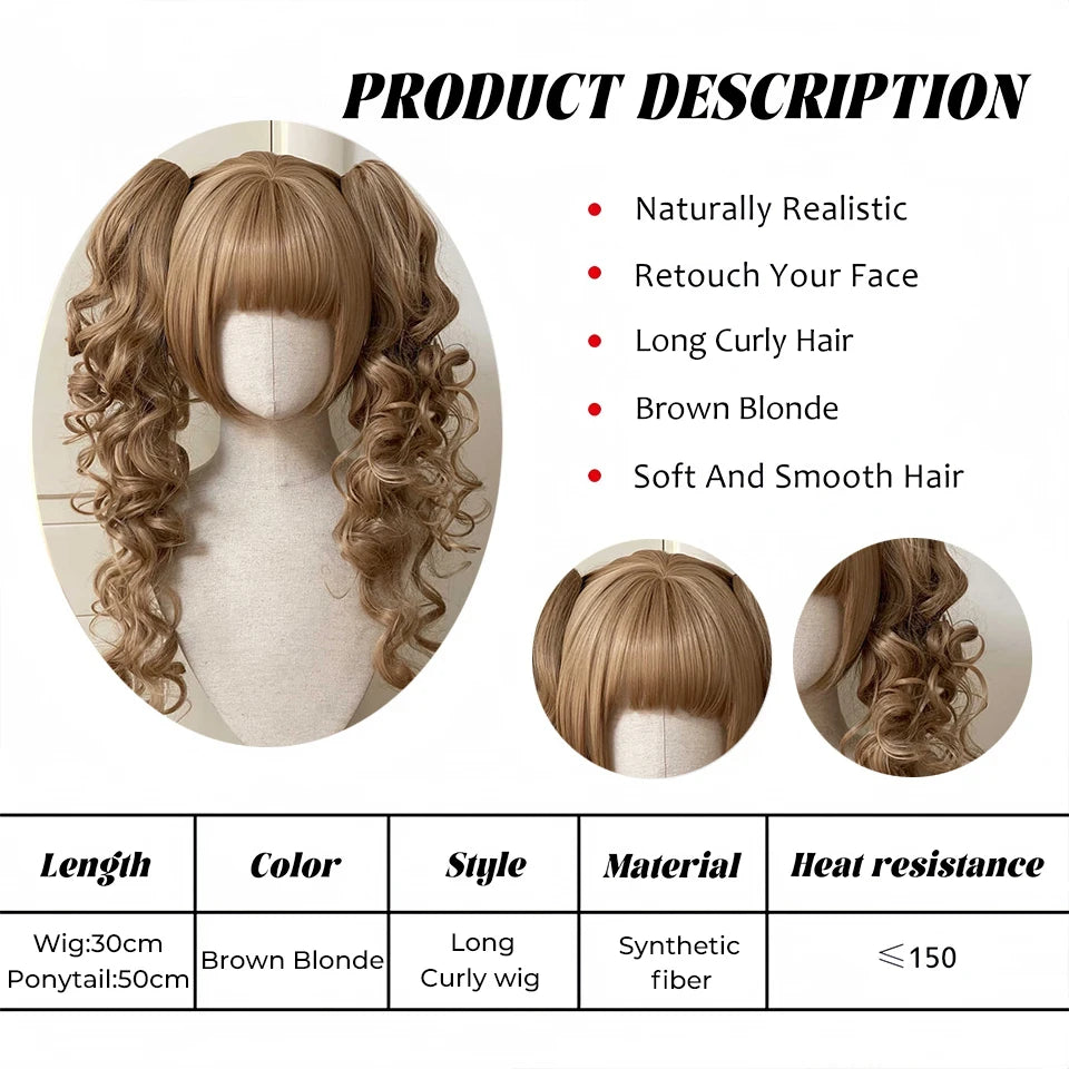 Curly Ponytail Lolita Wig for Cosplay Halloween and Christmas Parties - 12