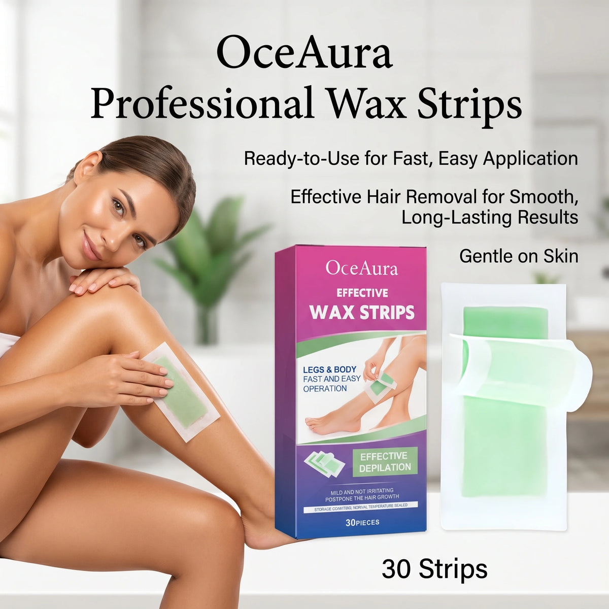 Pain-Free Full Body Hair Removal Wax Strips for Smooth Skin