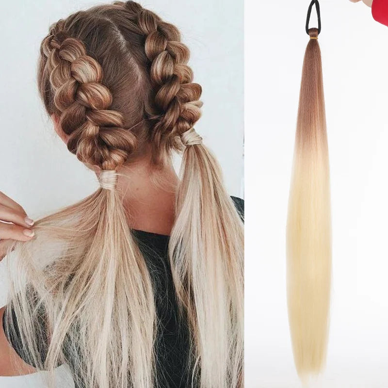 26" Long Ombre Synthetic Braiding Ponytail Extension - 11