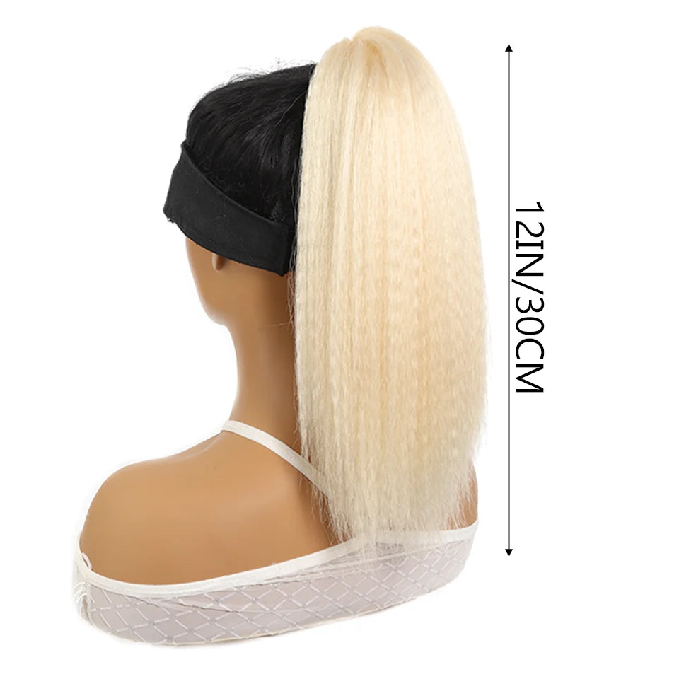 12-Inch Kinky Straight Ponytail Hair Extension for Women - 11