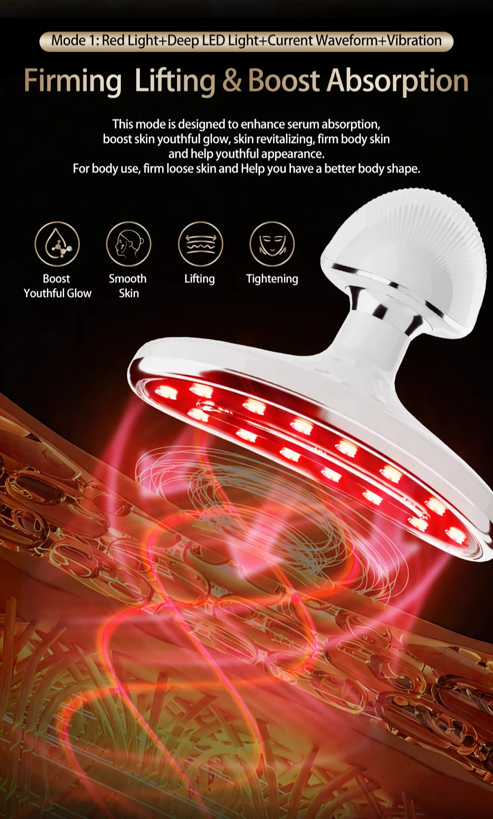 LED Facial and Body Skin Tightening and Rejuvenation Sculpting Device - 12