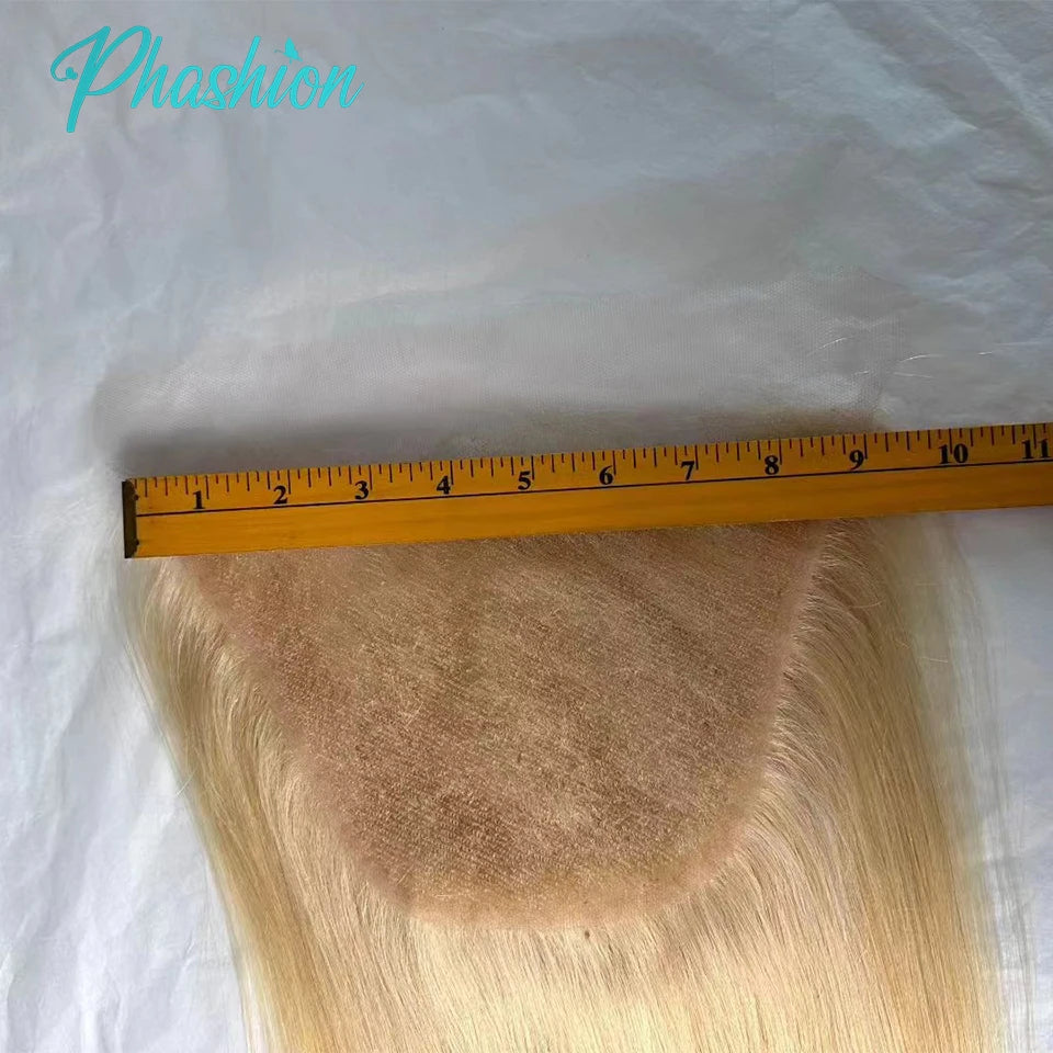 613 Blonde Straight Human Hair Lace Closure - 4