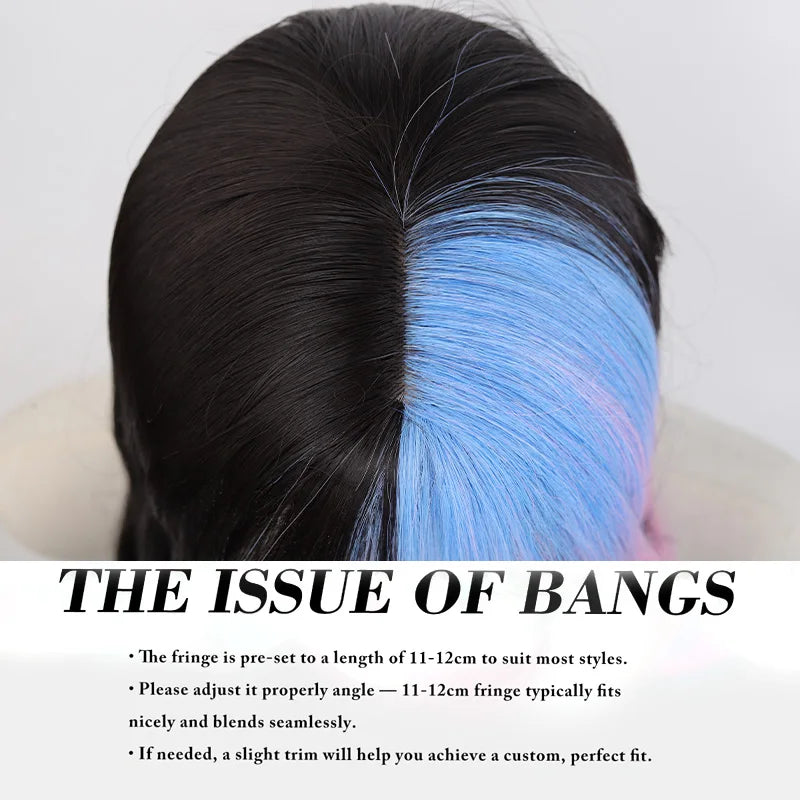 Long Straight Two-Tone Cosplay Wig with Bangs - 3