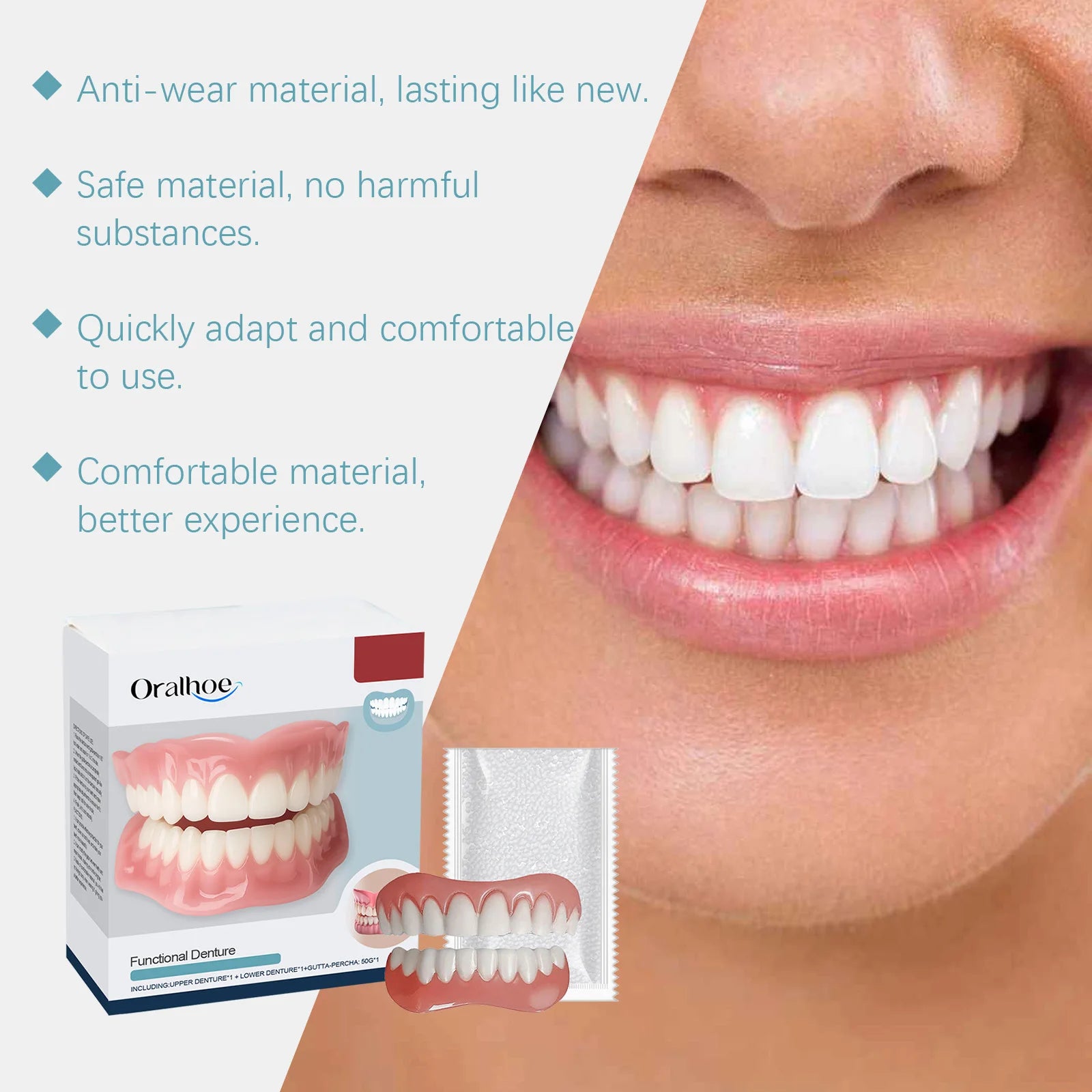 Soft Silicone Denture Kit for Tooth Gap Repair and Natural Smile Restoration - 19