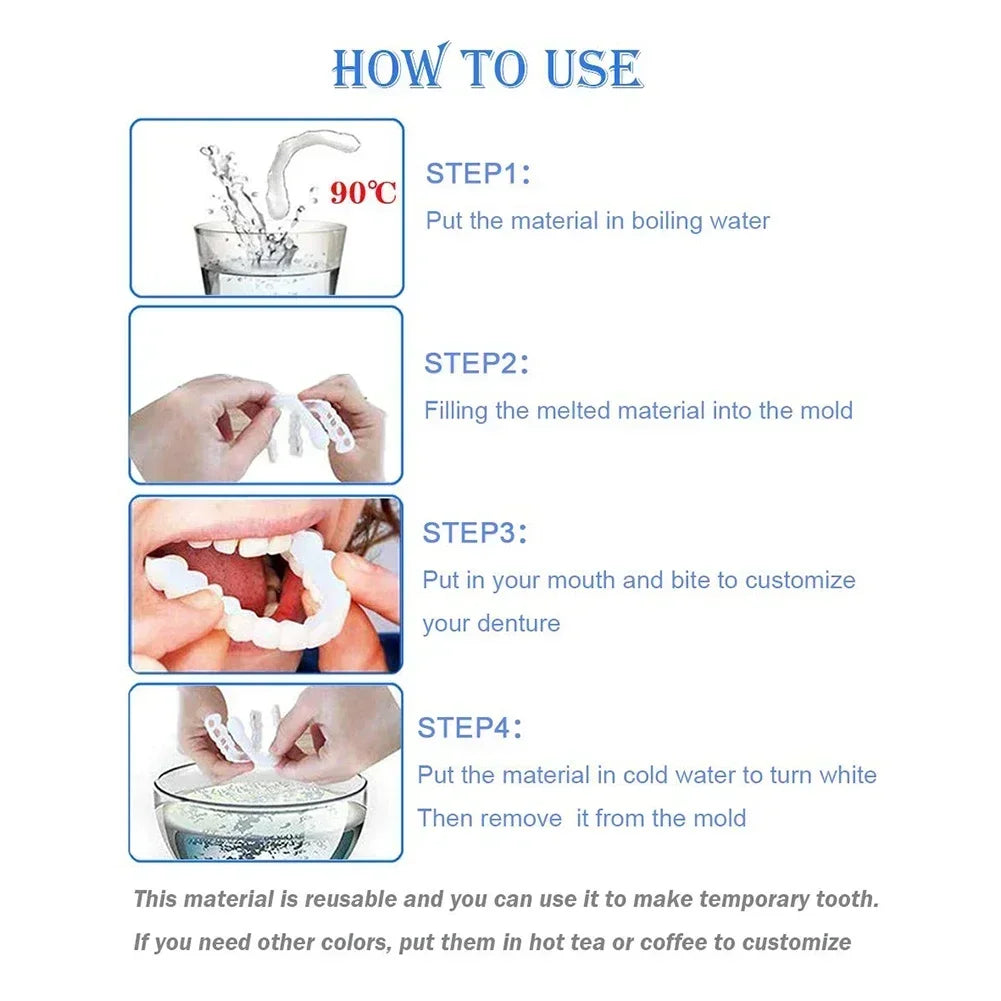 Snap-On Cosmetic Teeth Veneers for Instant Smile Transformation