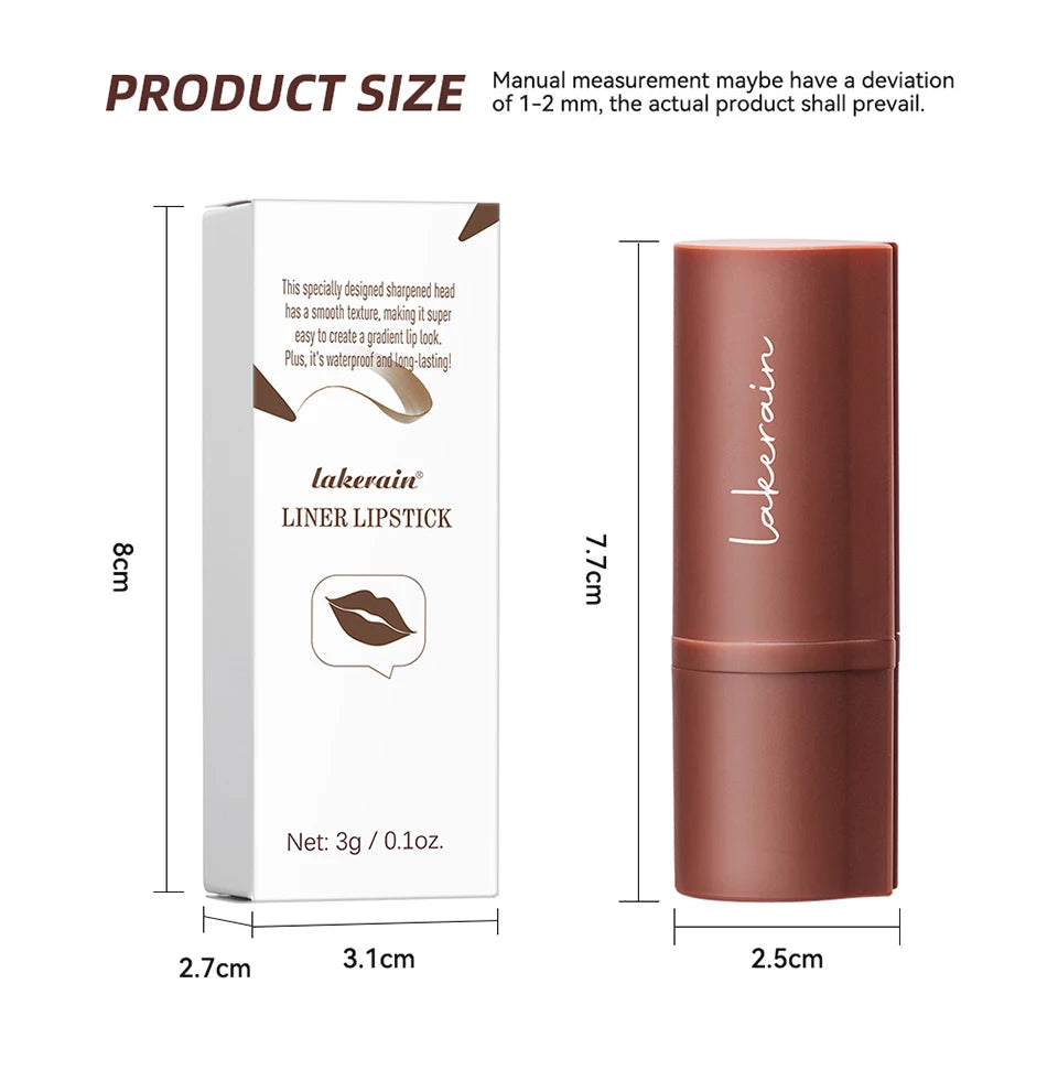 2-in-1 Waterproof Matte Lipstick and Lip Liner Crayon for All-Day Wear