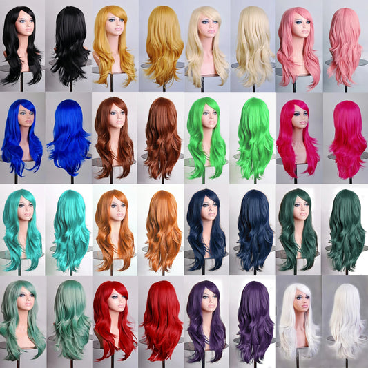 Long Wavy Synthetic Hair Wig for Cosplay and Costume Parties
