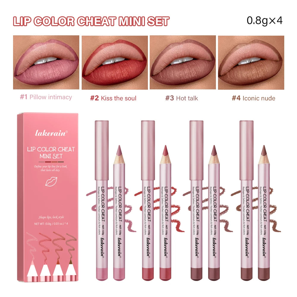 Waterproof Matte Lip Liner Pencil Set for Long-Lasting Defined Lips - 24