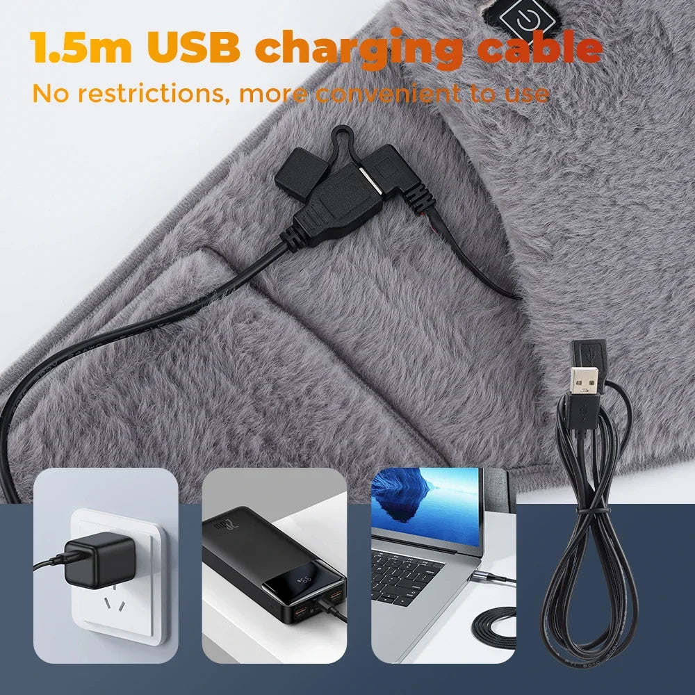 USB Electric Graphene Heated Waist Belt with Hand Warmer Pocket - 5