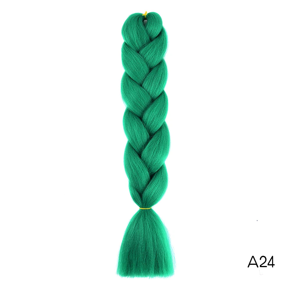 24-Inch Long Synthetic Jumbo Braiding Hair Extensions