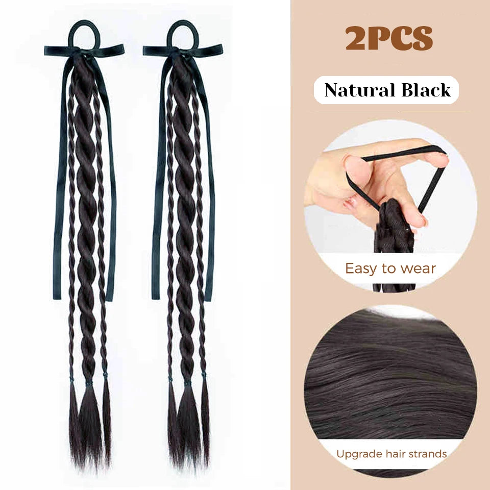 Long Claw Clip-On Braid Ponytail Hair Extension for Daily Styling - 19