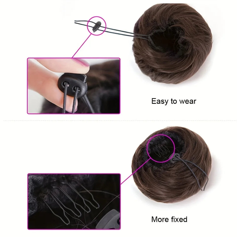 Messy Bun Hair Extension with Elastic Band - 3