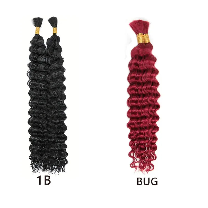 18-Inch Deep Wavy Synthetic Crochet Braiding Hair Extensions - 3