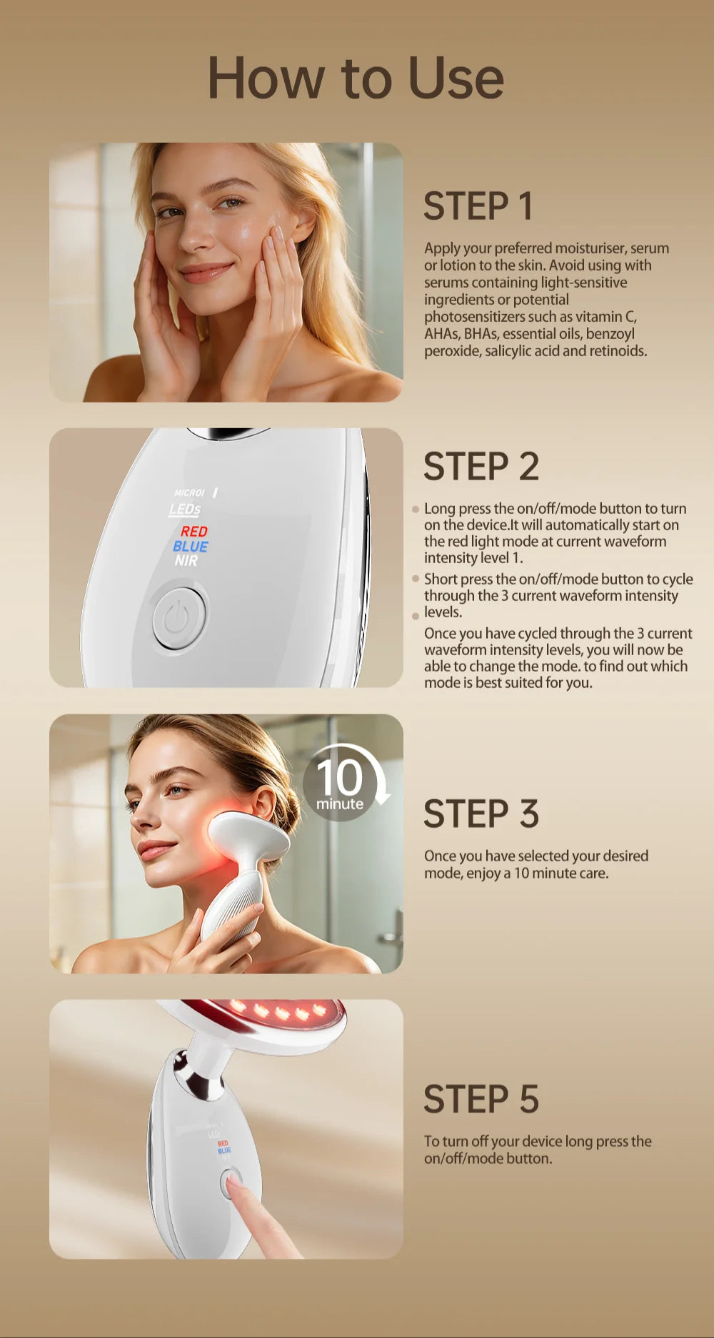 LED Facial and Body Skin Tightening and Rejuvenation Sculpting Device - 19