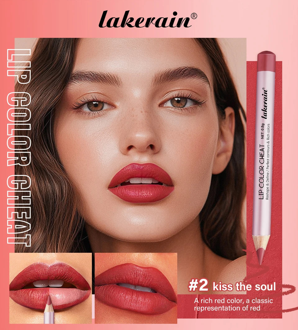 Waterproof Matte Lip Liner Pencil Set for Long-Lasting Defined Lips - 9