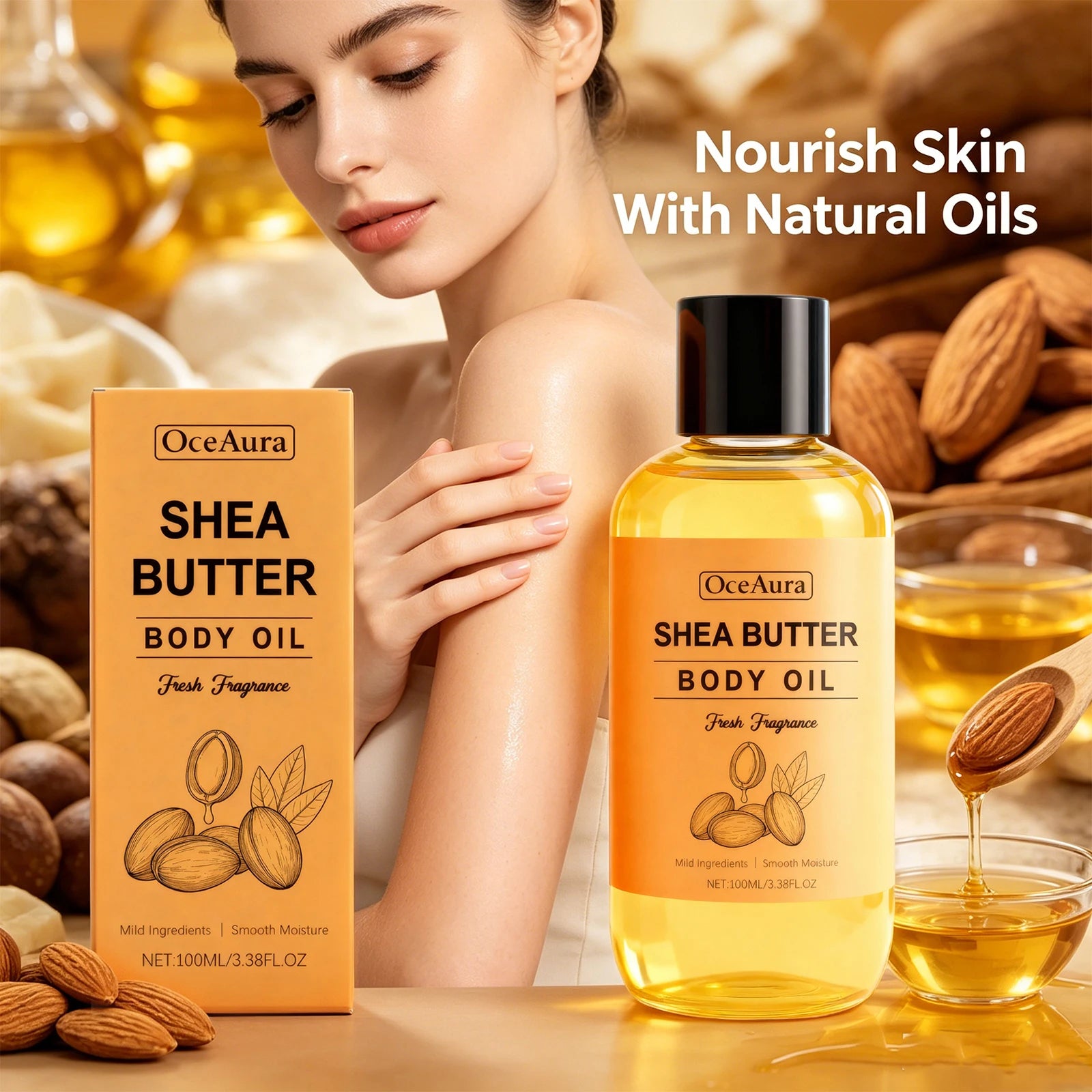 Shea Butter Nourishing Body Oil for Dry Skin Hydration - 1