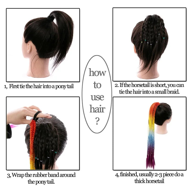 24-Inch Gradient Colored Braided Ponytail Hair Extension - 5