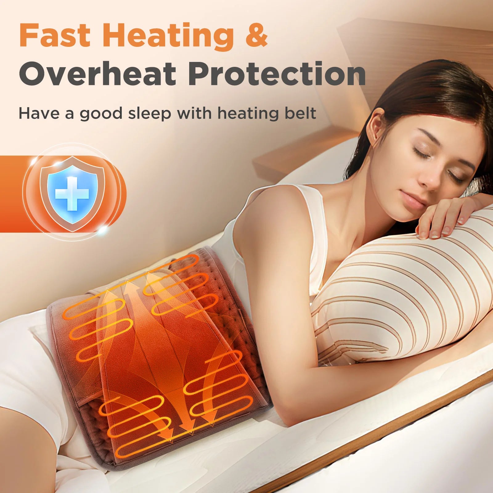 Electric Heated Waist Wrap with Hand Pockets and Adjustable Settings - 4