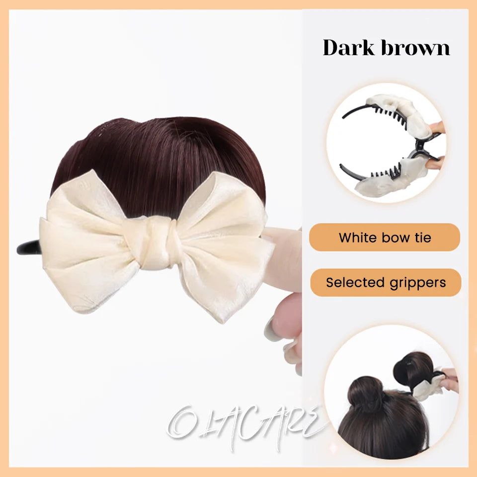 Synthetic Flower Bud Hair Bun Extension with Claw Clip