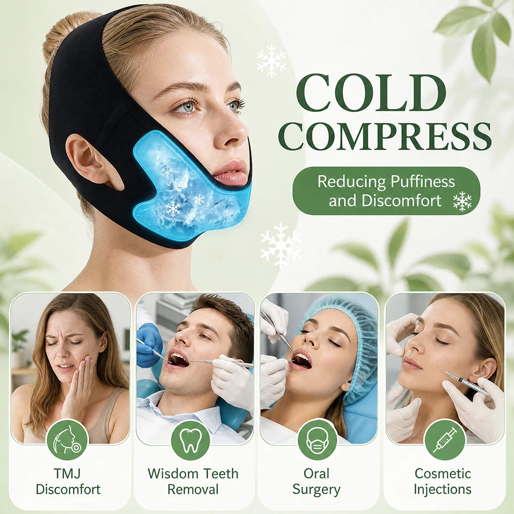 Hot and Cold V-Line Face Lifting Bandage for Jaw Relief and Firming