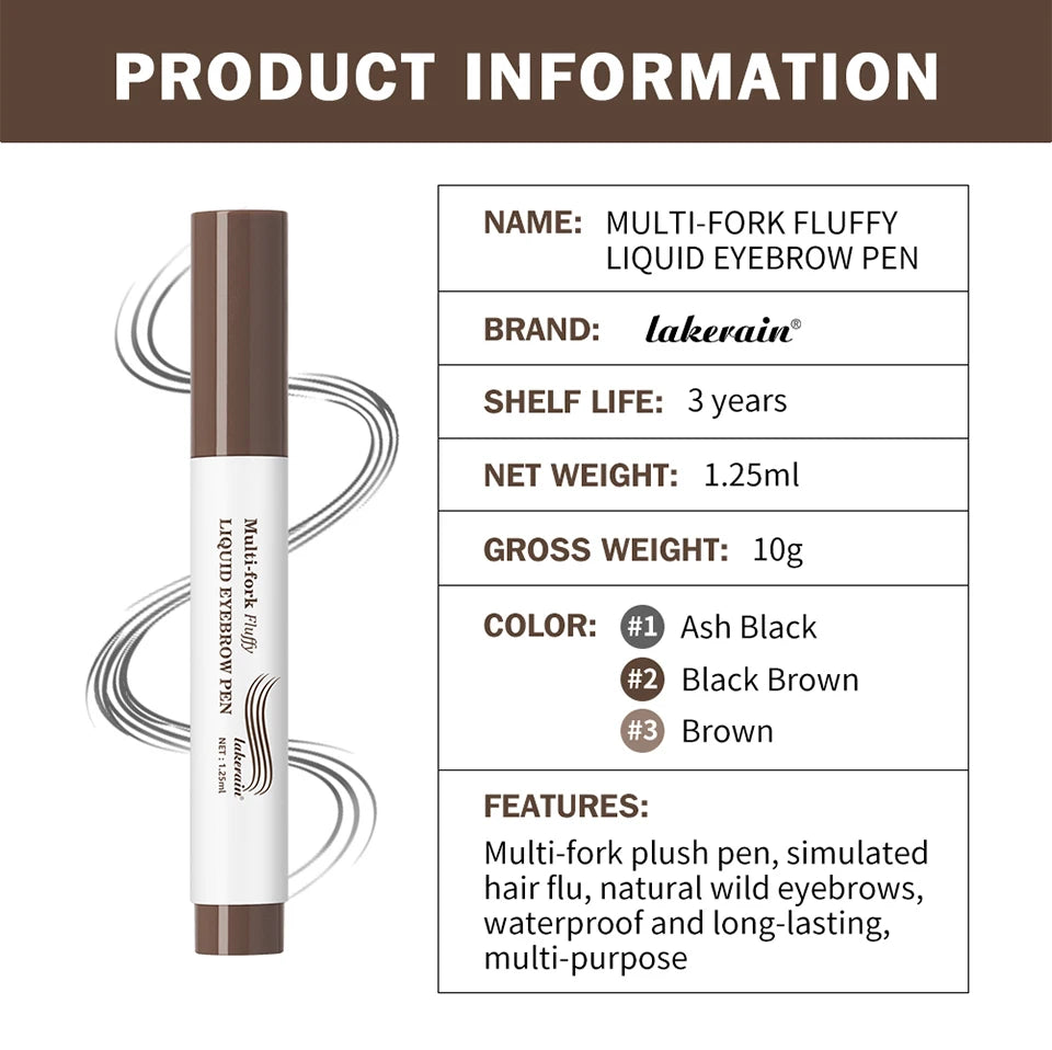 Waterproof Multi-Fork Liquid Eyebrow Pen for Natural Microbladed Brows - 17