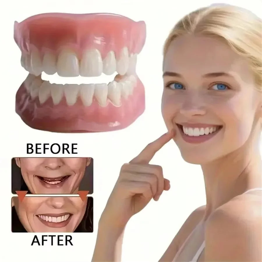 Comfortable Silicone Dentures for Adults Full Mouth Replacement Set - 2