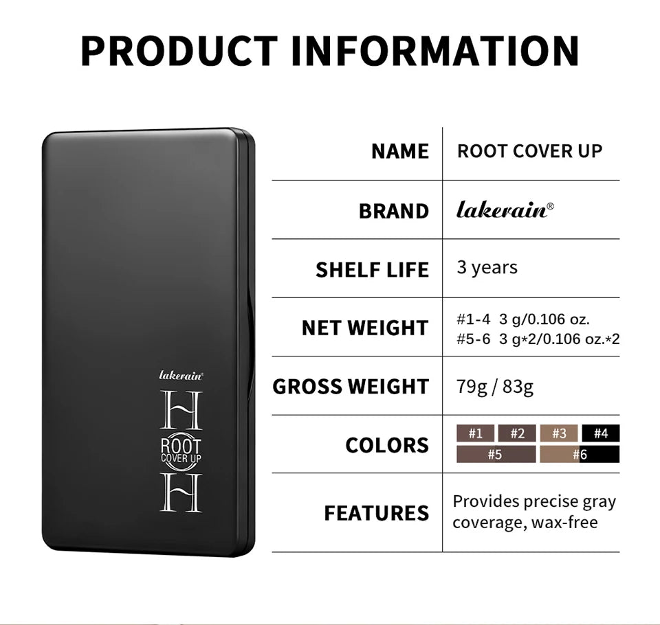 Waterproof Hairline Shadow and Root Cover Up Powder Palette - 19