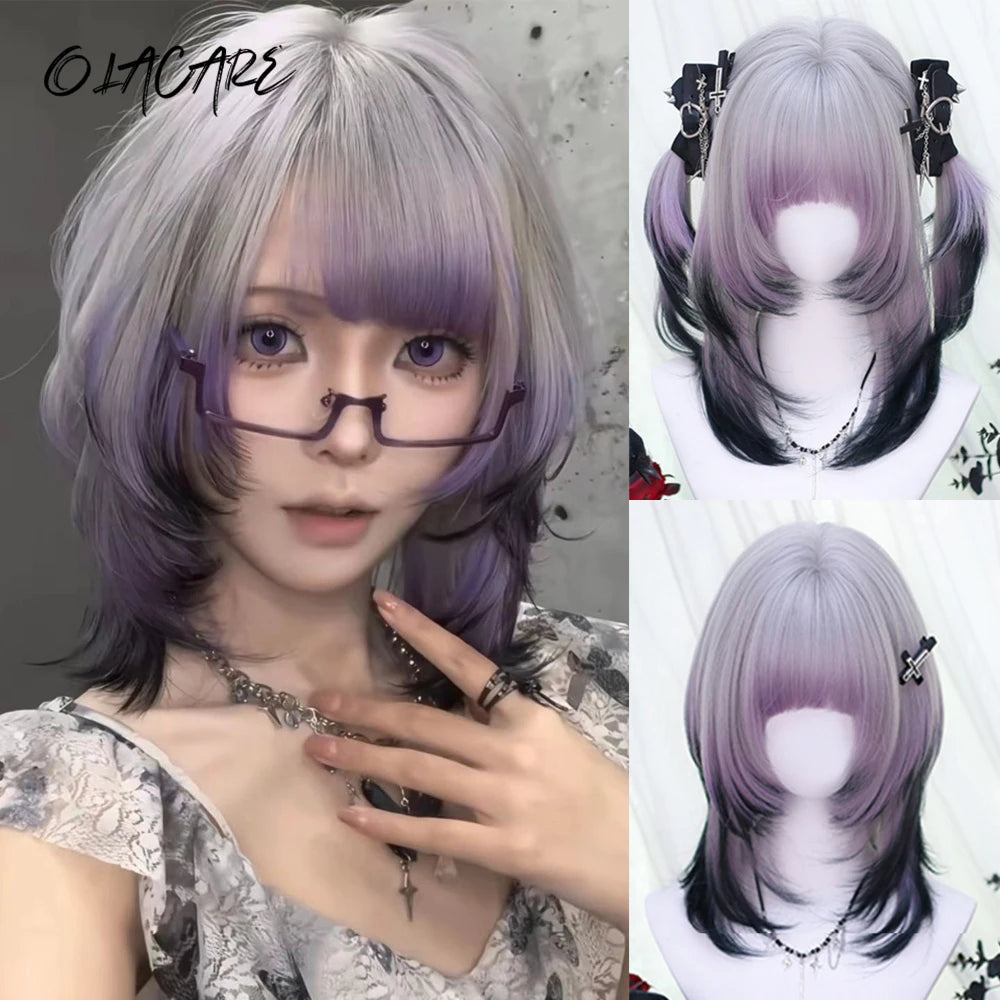 Layered Ombre Wavy Wig for Cosplay and Daily Wear - 1