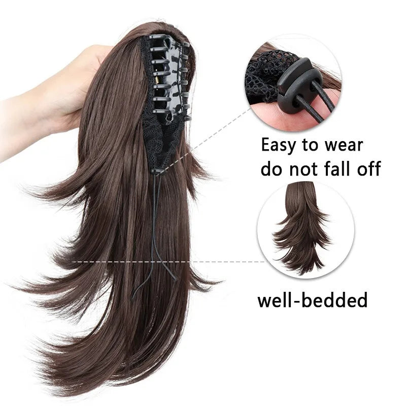 14-Inch Layered Claw Clip Ponytail Hair Extension