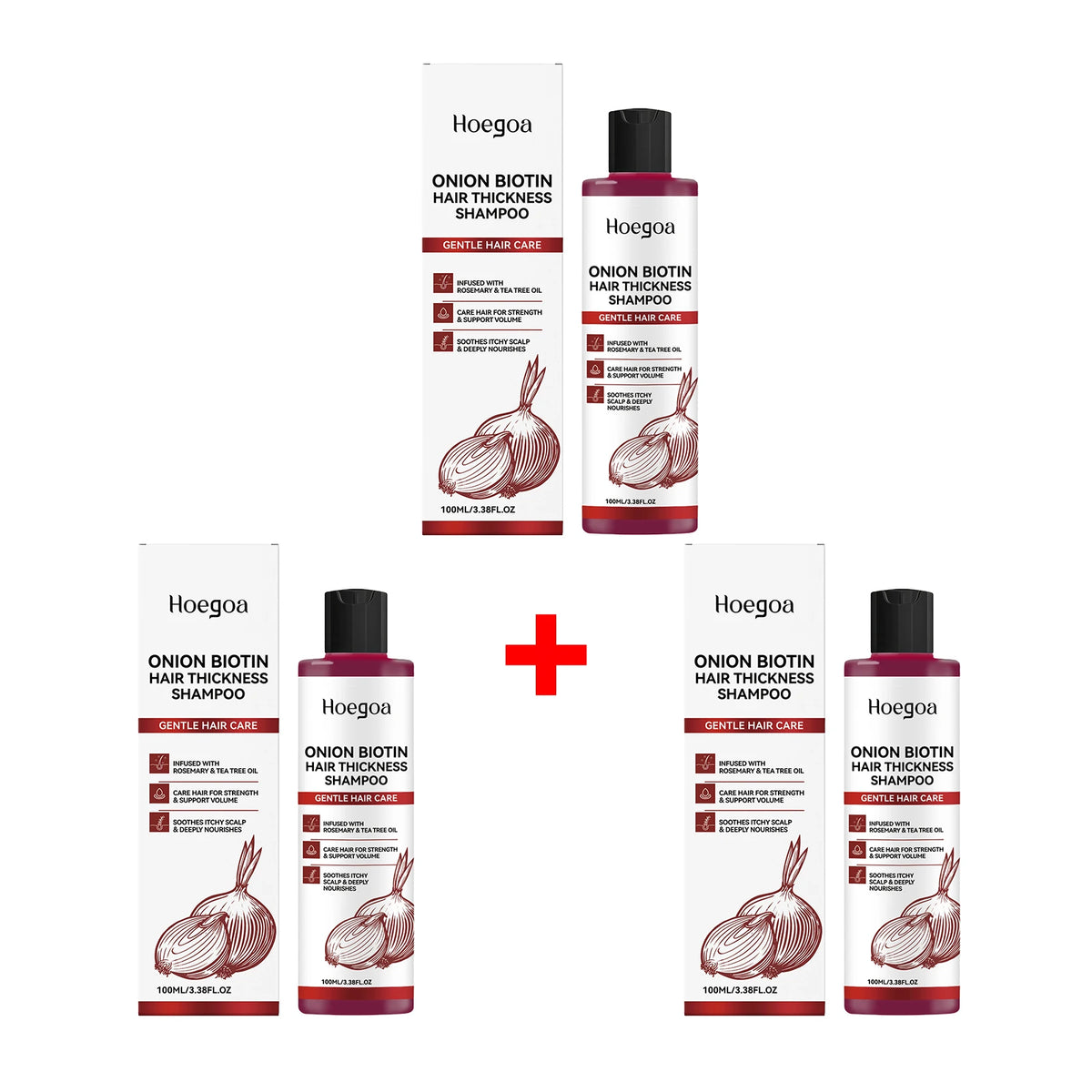 Onion Biotin Shampoo for Thicker Voluminous Hair and Scalp Nourishment