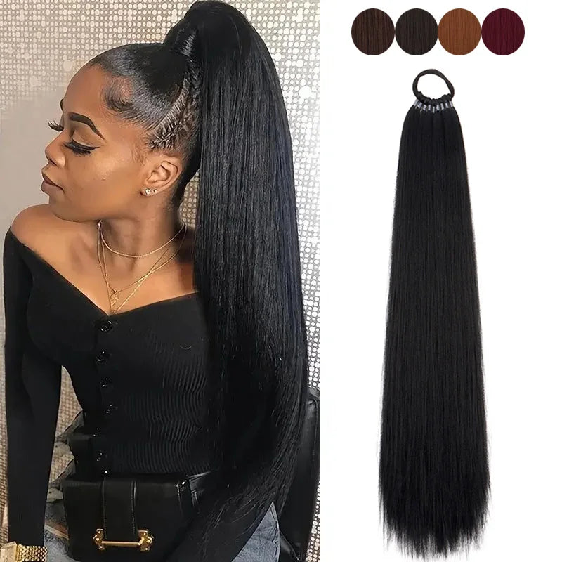 22-Inch Long Straight Synthetic Ponytail Extension