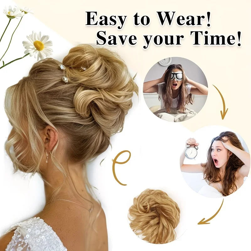 Messy Bun Hairpiece Scrunchie for Easy Elegant Hairstyles