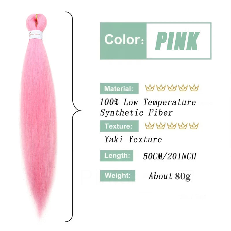 20-Inch Pre-Stretched Yaki Synthetic Braiding Hair Extensions - 9