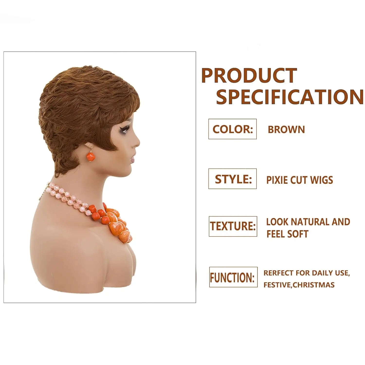 Short Wavy Pixie Cut Wig for Daily Wear - 17