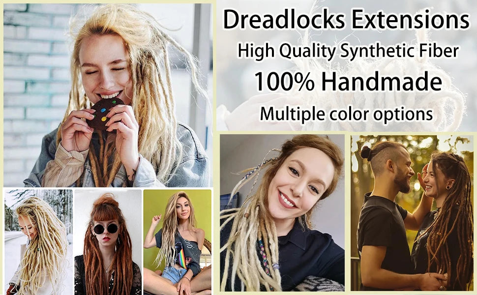 24-Inch Synthetic Dreadlock Extensions for Bohemian Styles