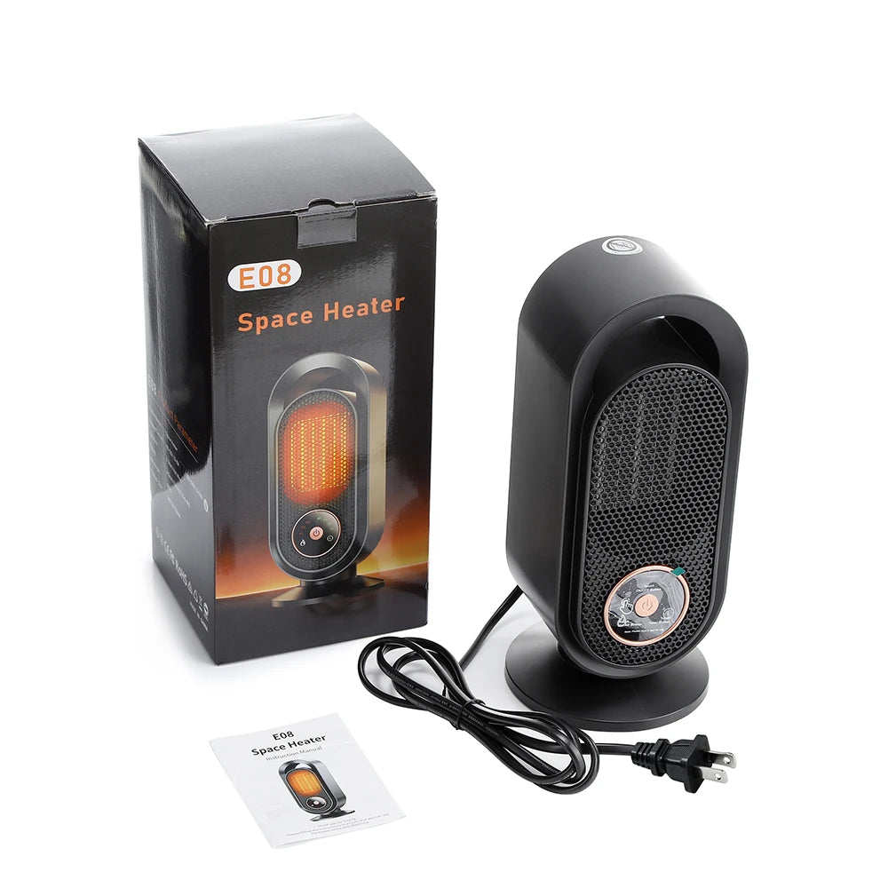 Portable Electric Ceramic Desktop Heater with Adjustable Timer and Heat - 17
