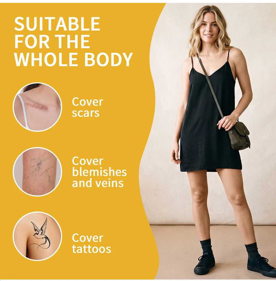 Waterproof Full Coverage Body Concealer for Scars Tattoos and Veins - 10