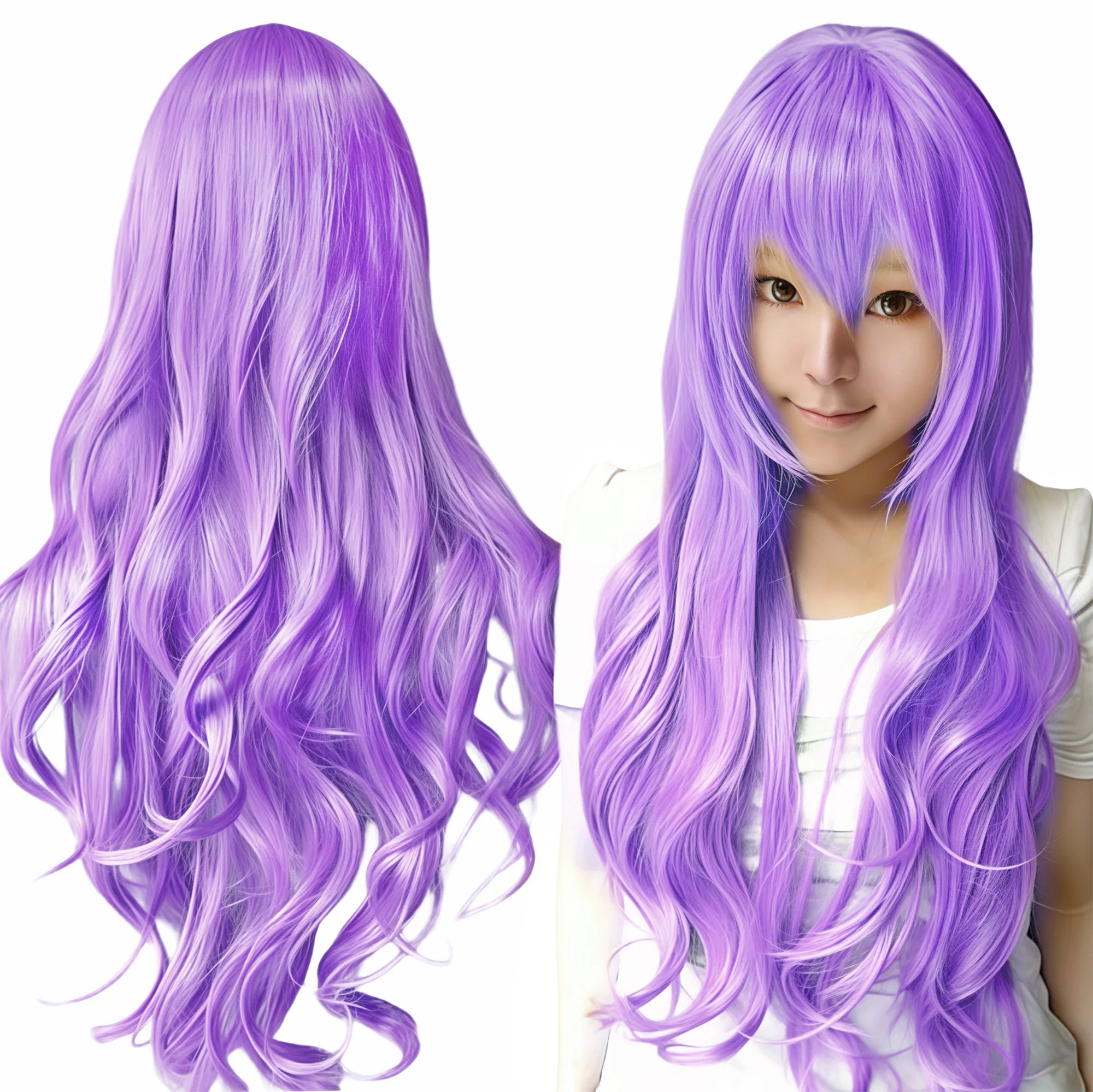 Long Curly Synthetic Cosplay Wig for Anime Costumes and Parties - 5