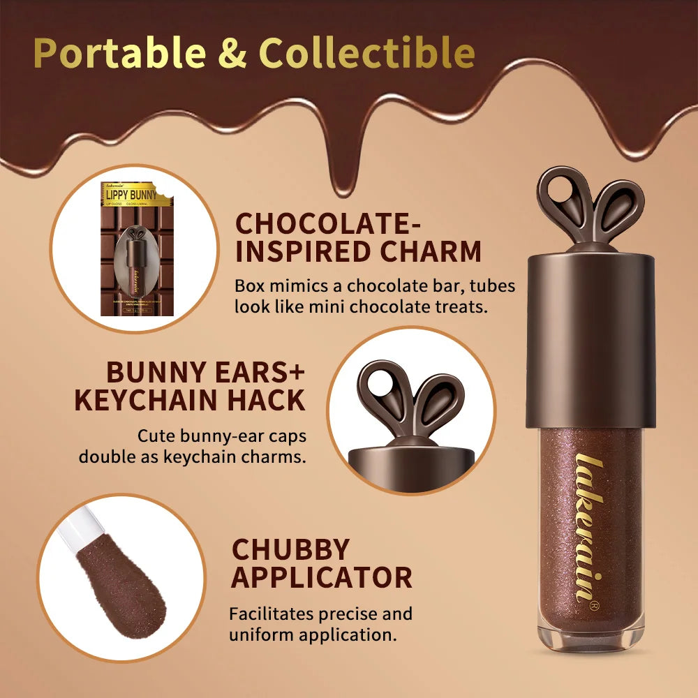 Deep Moisturizing Chocolate Shimmer Lip Gloss for Plump Hydrated Lips