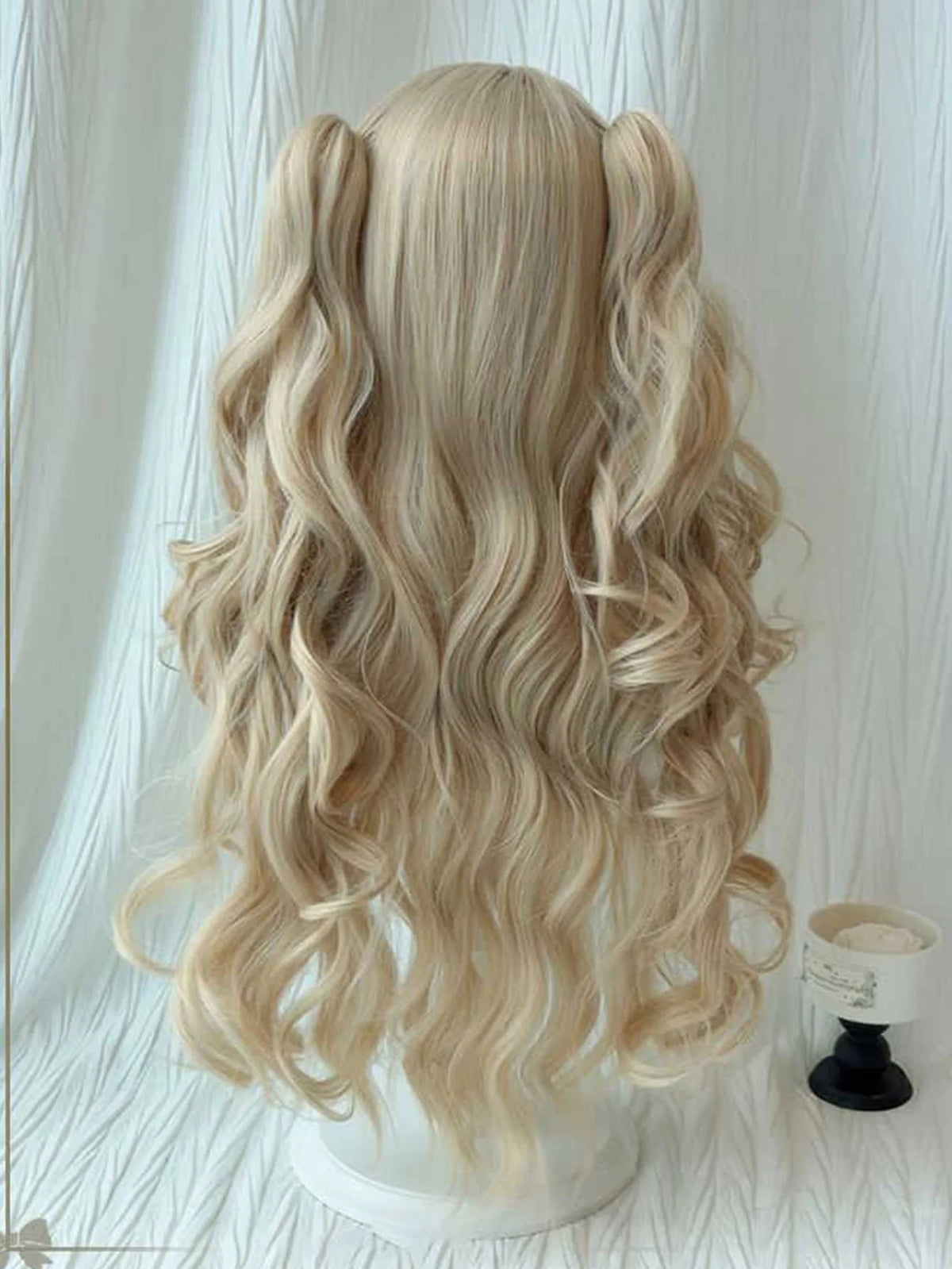 Long Wavy Blonde Cosplay Wig with Bangs