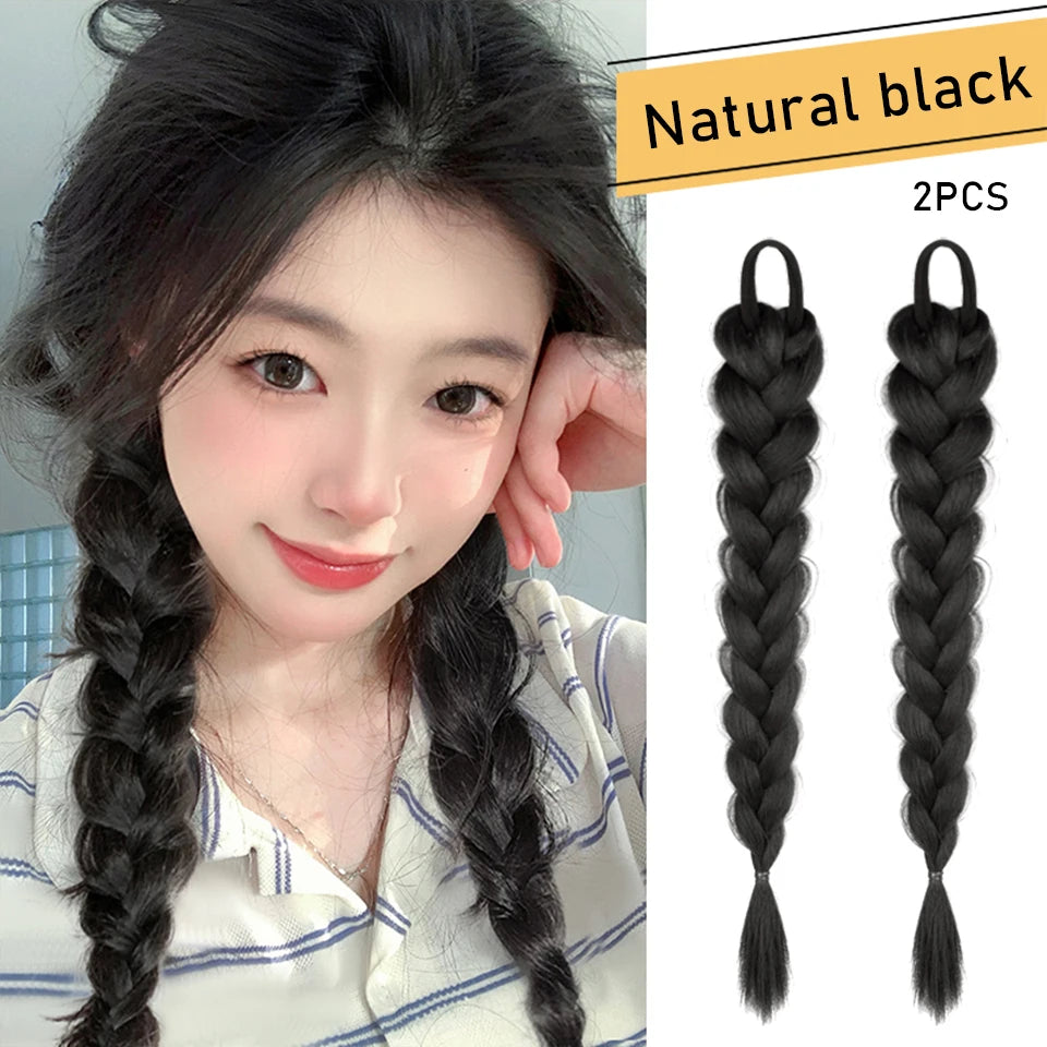 Long Clip-In Bubble Braid Ponytail Hair Extension for Daily Styling