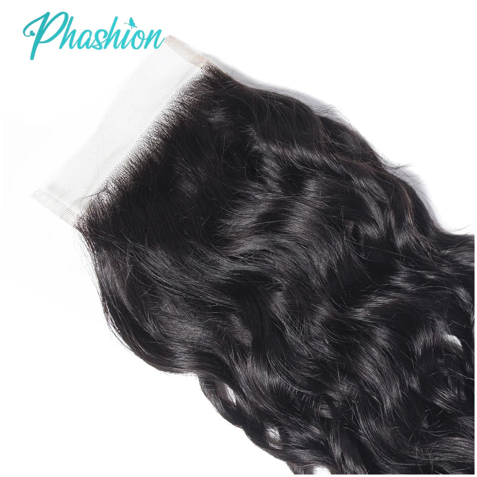 Water Wave Brazilian Human Hair Lace Frontal and Closure - 5