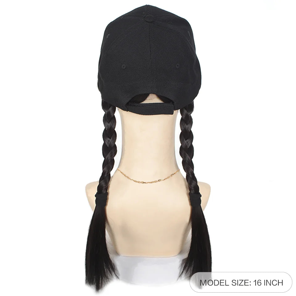 Synthetic Braided Hair Baseball Cap for Quick Hairstyling