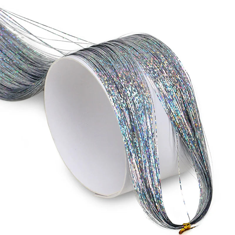 Sparkle Rainbow Hair Tinsel Extensions for Parties - 8